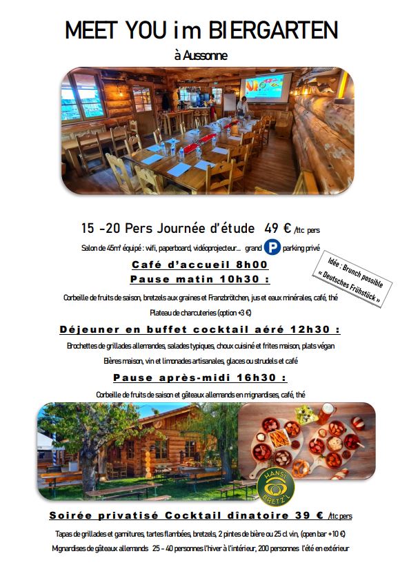 Seminaires au Biergarten Meet im Biergarten Hans'l & Bretz'l